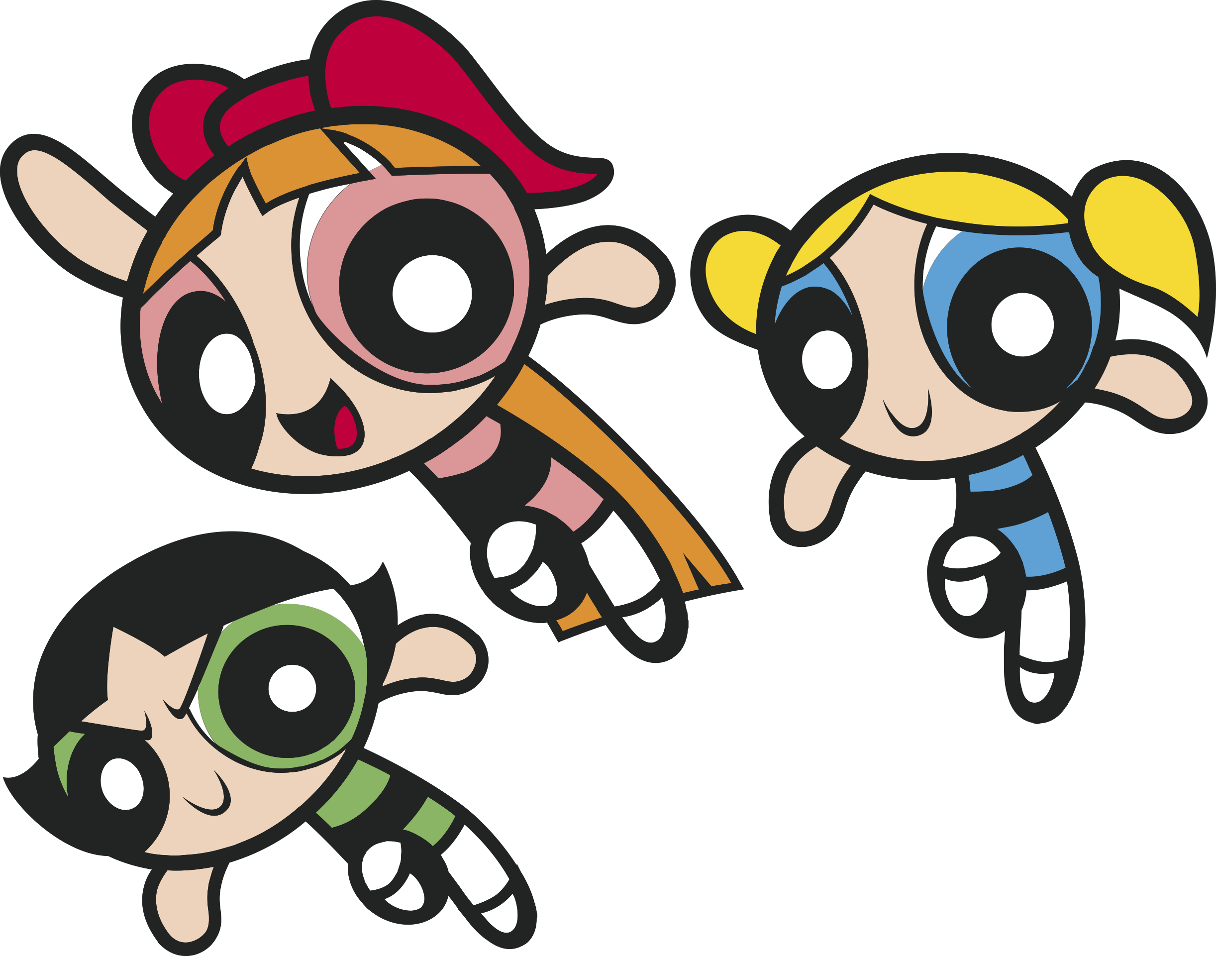 Powerpuff Girls 3 Contour Svg Vector Free Vectors
